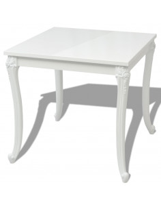 Tavolo da Pranzo 80x80x76 cm Bianco Lucido 2
