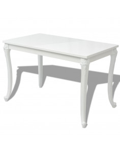 Tavolo da Pranzo 116x66x76 cm Bianco Lucido 2