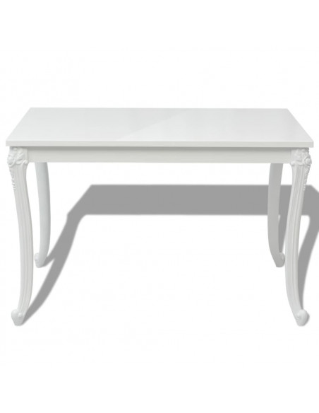 Tavolo da Pranzo 116x66x76 cm Bianco Lucido
