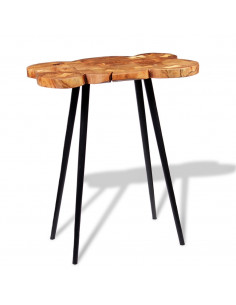 Tavolo a Tronco Legno Massello di Acacia 90x60x110 cm 2