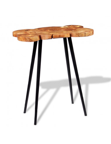 Tavolo a Tronco Legno Massello di Acacia 90x60x110 cm