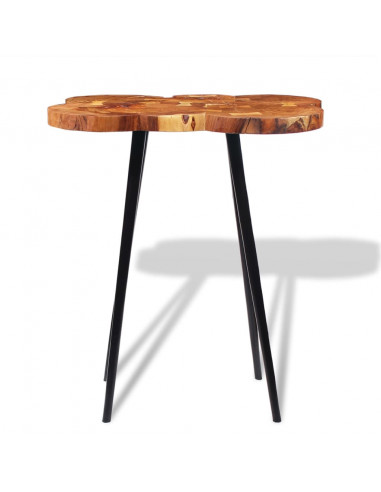 Tavolo a Tronco Legno Massello di Acacia 90x60x110 cm