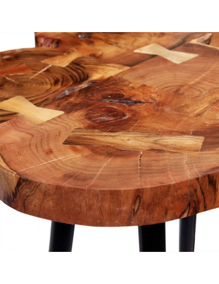 Tavolo a Tronco Legno Massello di Acacia 90x60x110 cm