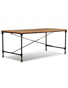 Tavolo da Pranzo in Legno Massello di Recupero 180 cm 2