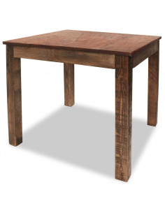 Tavolo da Pranzo in Legno Massello Anticato 82x80x76 cm 2