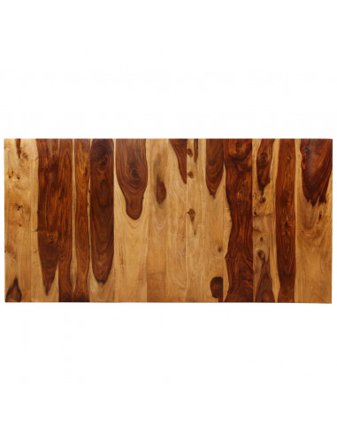 Tavolo da Pranzo in Legno Massello di Sheesham e Acciaio 180 cm