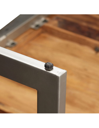 Tavolo da Pranzo in Legno Massello di Sheesham e Acciaio 180 cm