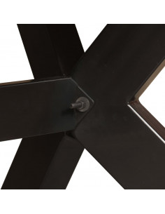 Tavolo da Pranzo in Legno di Recupero e Acciaio a Croce 180 cm 2