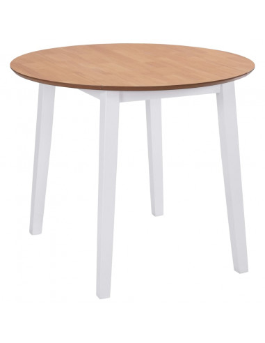 Tavolo per Sala da Pranzo con Ali Rotondo in MDF Bianco