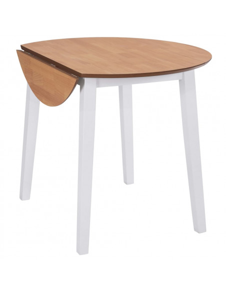 Tavolo per Sala da Pranzo con Ali Rotondo in MDF Bianco
