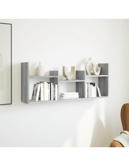 Mobile a Parete 100x18x40 cm Grigio Sonoma in Legno Multistrato