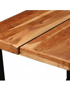 Tavolino da Bar in Legno Massello di Acacia 150x70x107 cm 2