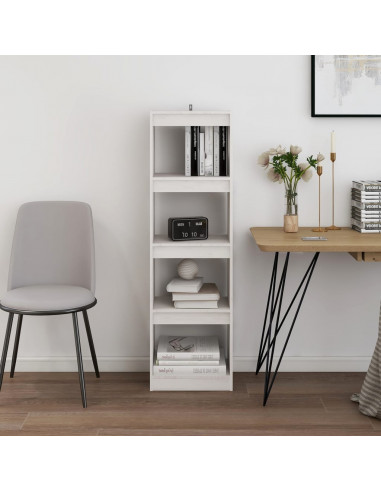 Libreria/Divisorio Bianco 40x30x135,5 cm Legno Massello di Pino