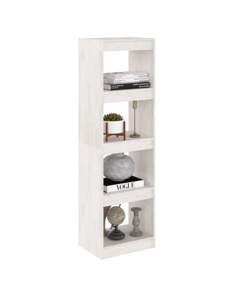 Libreria/Divisorio Bianco 40x30x135,5 cm Legno Massello di Pino
