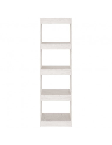 Libreria/Divisorio Bianco 40x30x135,5 cm Legno Massello di Pino