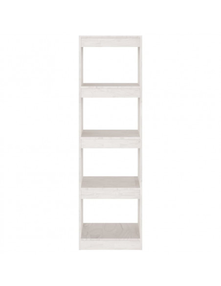 Libreria/Divisorio Bianco 40x30x135,5 cm Legno Massello di Pino