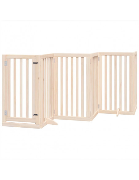 Cancello per Cani con Porta Pieghevole 9 Pannelli 450 cm Pioppo