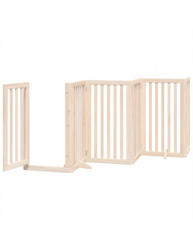 Cancello per Cani con Porta Pieghevole 9 Pannelli 450 cm Pioppo