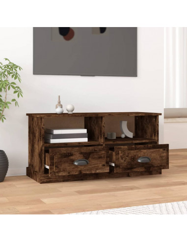 Mobile Porta TV Rovere Fumo 93x35,5x45 cm in Legno Multistrato