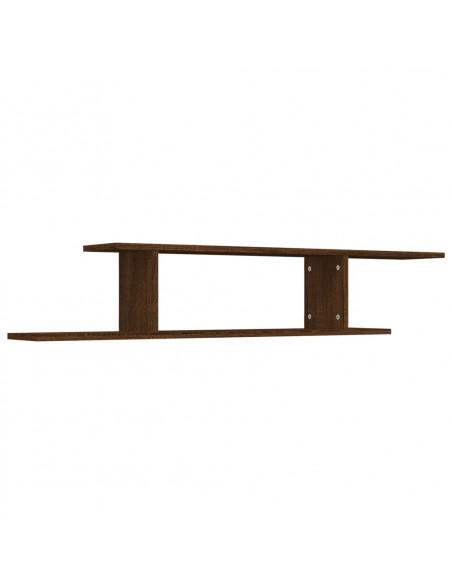 Scaffale TV Parete Rovere Marrone 125x18x23cm Legno Multistrato