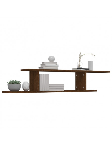 Scaffale TV Parete Rovere Marrone 125x18x23cm Legno Multistrato