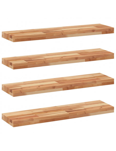 Mensole da Parete 4 pz 100x20x4 cm Legno Acacia Rifinito a Olio