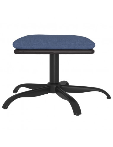 Poggiapiedi Blu 60x60x36 cm in Tessuto e Similpelle