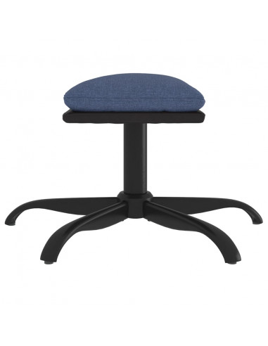 Poggiapiedi Blu 60x60x36 cm in Tessuto e Similpelle