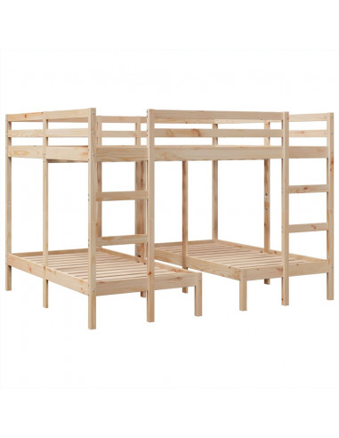 Giroletto Castello Triplo 140x200/70x140cm Legno Massello Pino