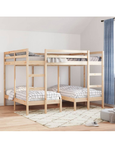 Giroletto Castello Triplo 140x200/70x140cm Legno Massello Pino