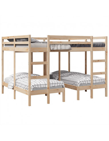 Giroletto Castello Triplo 140x200/70x140cm Legno Massello Pino