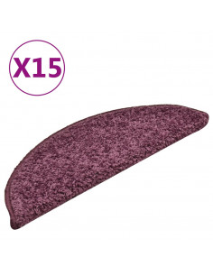 Tappetini per Scale 15 pz Viola Scuro 56x17x3 cm 2