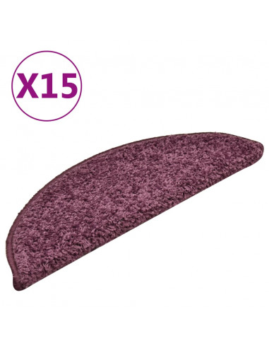 Tappetini per Scale 15 pz Viola Scuro 56x17x3 cm