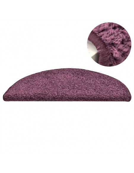 Tappetini per Scale 15 pz Viola Scuro 56x17x3 cm