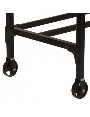 Scrivania con Sgabello Pieghevole in Legno di Mango 115x50x76cm