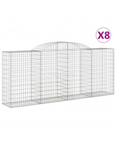 Cesti Gabbioni ad Arco 8 pz 300x50x120/140 cm Ferro Zincato 2
