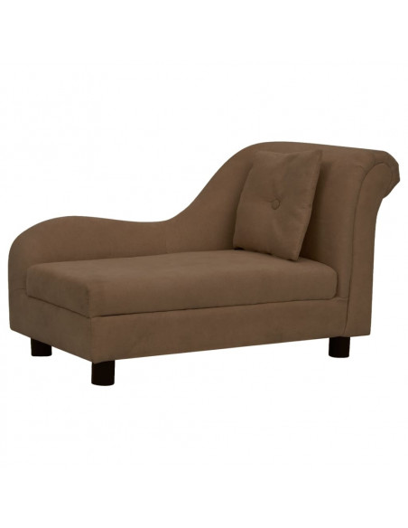 Divano per Cani con Cuscino Marrone 83x44x44 cm in Peluche