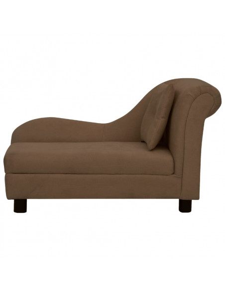 Divano per Cani con Cuscino Marrone 83x44x44 cm in Peluche
