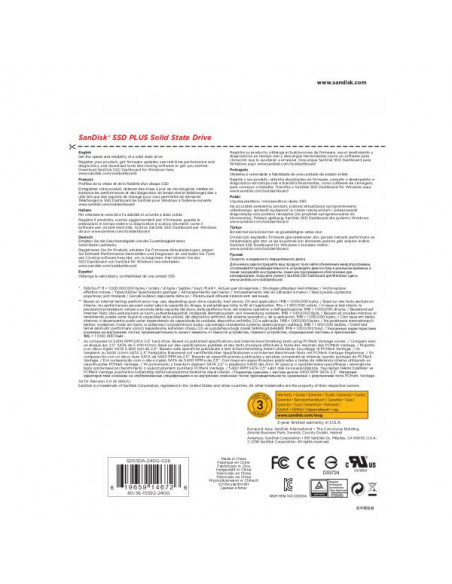 Sandisk Plus drives allo stato solido 240 GB Serial ATA III SLC