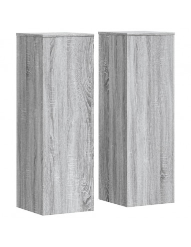 Supporti per Piante 2 pz Grigio Sonoma 33x33x100 cm Multistrato