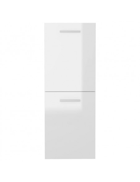 Mobile da Bagno Bianco Lucido 30x30x80 cm in Legno Multistrato