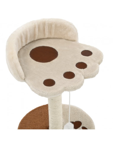 Albero per Gatti con Tiragraffi in Sisal 40 cm Beige e Marrone