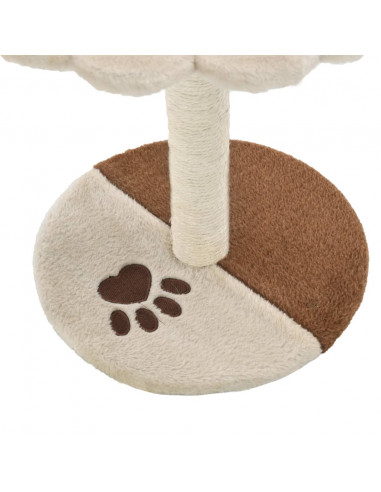 Albero per Gatti con Tiragraffi in Sisal 40 cm Beige e Marrone