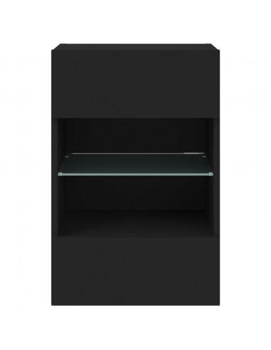 Mobile TV a Parete con Luci LED Nero 40x30x60,5 cm