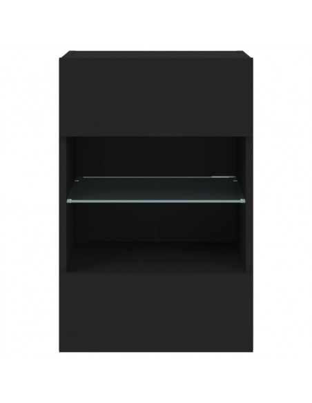 Mobile TV a Parete con Luci LED Nero 40x30x60,5 cm