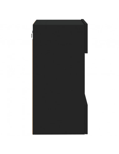 Mobile TV a Parete con Luci LED Nero 40x30x60,5 cm