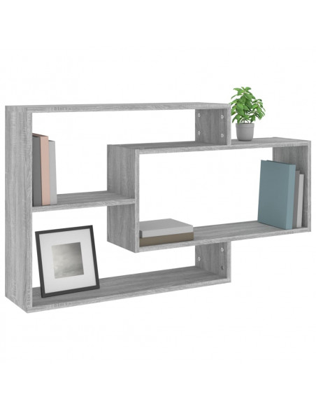 Mensola a Muro Grigio Sonoma 104x20x58,5 cm Legno Multistrato