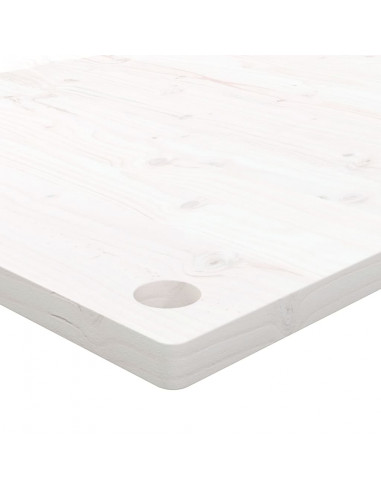 Piano Scrivania Bianco 100x50x2,5 cm in Legno Massello di Pino