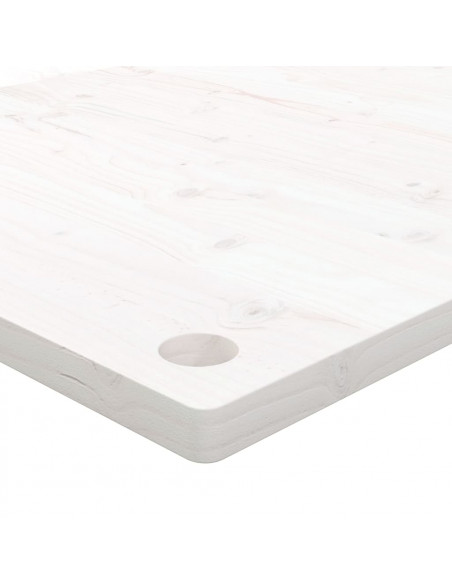 Piano Scrivania Bianco 100x50x2,5 cm in Legno Massello di Pino