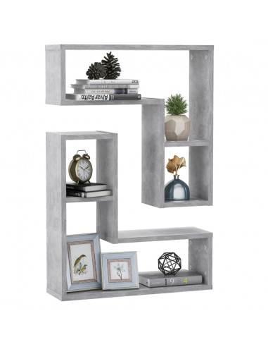Mensole a Muro 2pz Grigio Cemento 50x15x50cm Legno Multistrato